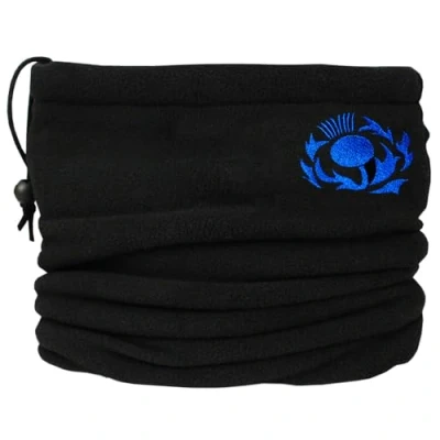 Image of TeddyT&#039;s Scotland Rugby Thistle Design Black Thermal Toggle Fleece Snood