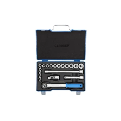 Image of GEDORE 19 piece Socket spanner set, 1/2&quot;, 8 24 mm, Tool, Sockets ratchet, for carmotive, JMU 3