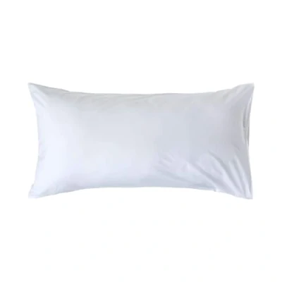 Image of HOMESCAPES White Pure Egyptian Cotton King Size Pillowcase 200 TC 400 Thread Count Percale Equivalent Housewife Pillow Case