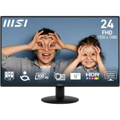 Image of MSI PRO MP242L 23.8 Inch FHD Office Monitor 1920 x 1080 IPS Panel, 4 Sided Frameless, 100 Hz Refresh Rate, Eye Friendly Screen, Tilt Adjustable HDMI 1.4b, DP (1.2a)
