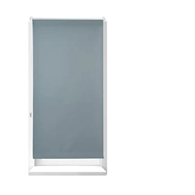 Image of Relaxdays Blackout Roller Blind Grey with Heat Protection, Thermal Blind, No Drilling Required, Side Pull Klemmfix, Various sizes, 70x210cm