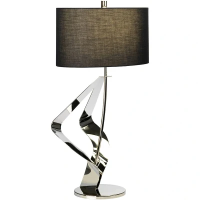 Image of Ribbon 1 Light Table Lamp Polished Nickel Finish, E27