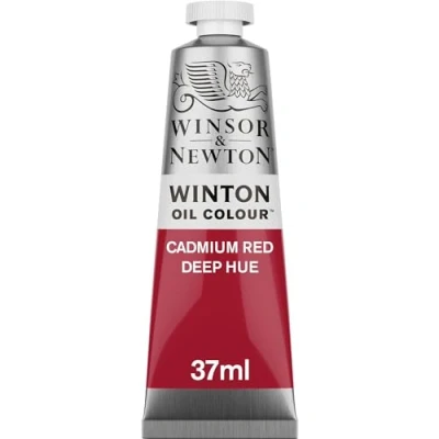 Image of Winsor &amp; Newton 37ml Winton Oil Colour Tube Cadmium Red Deep Hue,1414098