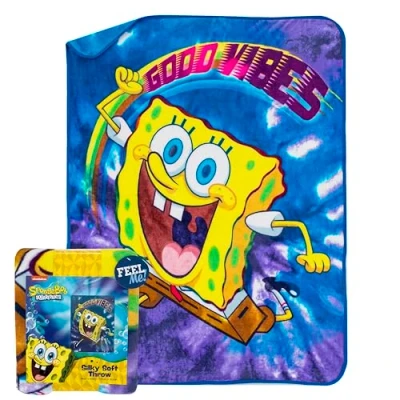 Image of Northwest Throw Blanket, Polyester, Spongebob Tie Dye Ready, 46&quot; x, 60&quot;