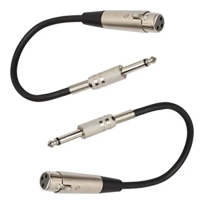 Image of 2x Pro Signal 1/4&quot; Jack (Mono) to XLR (Female) Cable 1M Adaptor PA Sound System