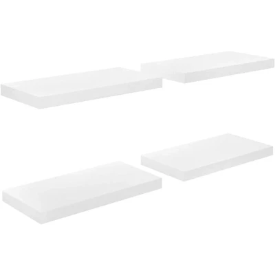 Image of vidaXL Floating Wall Shelves 4 pcs High Gloss White 50x23x3.8 cm MDF