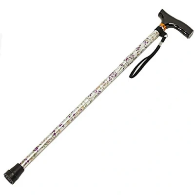 Image of HOMECRAFT Adjustable Walking Stick, Rubber Tip, Good Stability, Floral Design, Mobility Aids, 79 cm 102