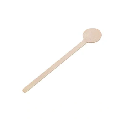 Image of Fiesta Green Compostable Wooden Cocktail Stirrers 100 mm/4 inch (Pack of 100), Natural Brown, Betula Wood, Material, Rustic Look Drink Stirrers, DB492