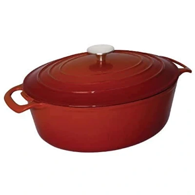 Image of Vogue Red Oval Casserole Dish 6Ltr