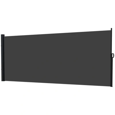 Image of Outsunny Side Awning Adjustable Length Privacy Screen 400 x 160cm Black