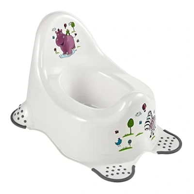 Image of keeeper Hippo Baby Potty, From 18 Months Up to 3 Years, Anti Slip Rubber Feet, Adam, White