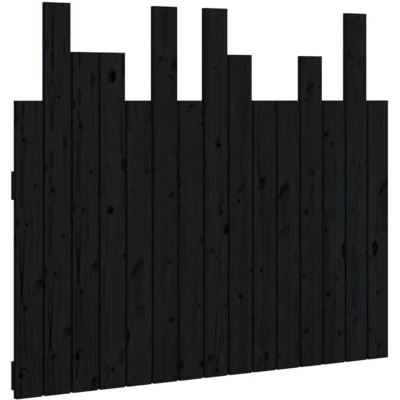 Image of vidaXL Wall Headboard Black 95.5x3x80 cm Solid Wood Pine