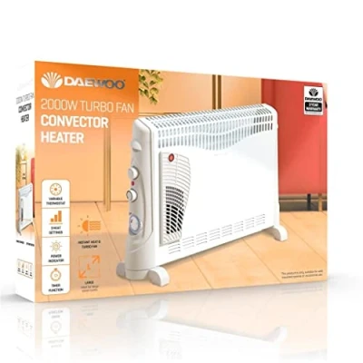 Image of Daewoo Convector Heater with Turbo Function, 2000 Watt, White