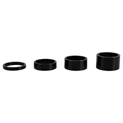 Image of Tbest 4pcs ycle Headset Spacers MTB Road Mountain Bike Stem Aluminum Alloy Handlebar Front replacement fork Washer 5mm/10mm/15mm/20mm (Black)