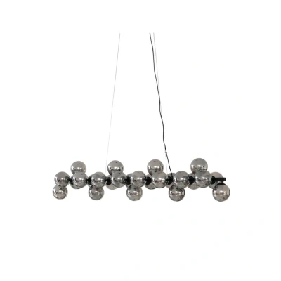 Image of Lucande pendant light Naelen, black/grey, 125 cm, glass, G9