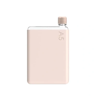Image of memobottle A5 (Pale Coral) Bundle 25oz (750ml) Bottle, silicone sleeve &amp; lid Slim Water Bottle for Bags, Beside Books Laptops BPA Free Tritan Modern Minimalist