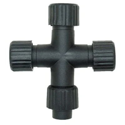 Image of JnDee Waterproof Splitter Connector for Fairy Lights. Two Pins Works with Most Projectors, String, Net, and Icicle Lights (4 Way Splitter)