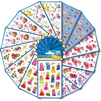 Image of AVERY Zweckform Sticker 524 Piece Set Girls (Stickers, Children&#039;s Stickers, Ballerina, Princess, Horses, Mermaid, Birthday, Party Bag, Favours, Games, Treasure Hunt) Art. 59990