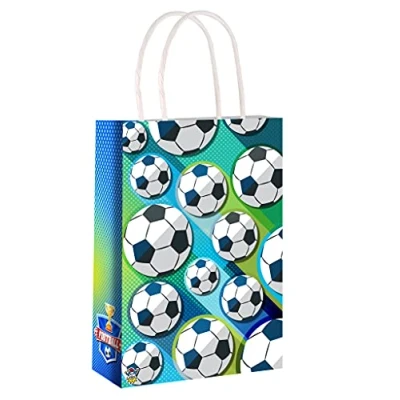 Image of Anila&#039;s Complete Football Themed 10 Party Bags, Fillers &amp; Favours Bags with Handles. (Ideal for Children Aged 3 8)