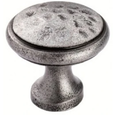 Image of Fingertip Design Hand Forged Beaten Cupboard Cabinet Knob Pewter (20mm)