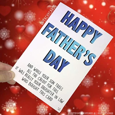 Image of Funny Father&#039;s Day Card for Dad Daughter in Law Fathers Card, Him Joke Novelty Laughs Cards PC255