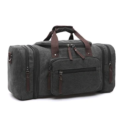Image of LOSMILE Large Travel Duffles,40L 50L Holdall Bags Weekend Bag Overnight Carry On Luggage. (Black)