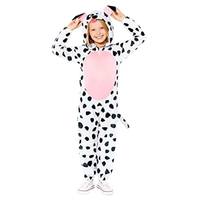 Image of Amscan 9908811 Kids Dalmatian Dog Onesie World Book Day Fancy Dress Costume Age: 4 6 Yrs