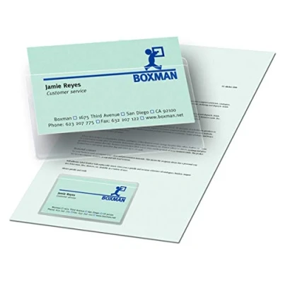 Image of Pelltech 60 x 95mm Self Adhesive Business Card Pocket (Pack of 100)