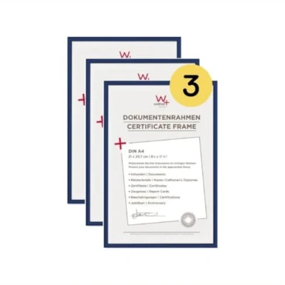 Image of walther Design Picture Frame Blue 21 x 29,7 cm (DIN A4) 3 Pack, New Lifestyle Plastic KV130L3