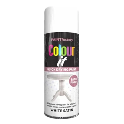Image of AlezyB 6 x White Satin 400ml All Purpose Spray Paint Use on Metal, Wood, Plastic and Multipurpose Aerosol Professional Quality Perfect Finish, for Interior Exterior Excellent Coverage