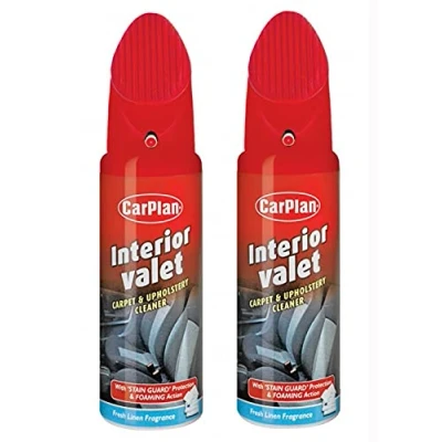 Image of CarPlan IVC400 Interior Valet With Brush Carpet &amp; Upholstery Cleaner 400ml x 2