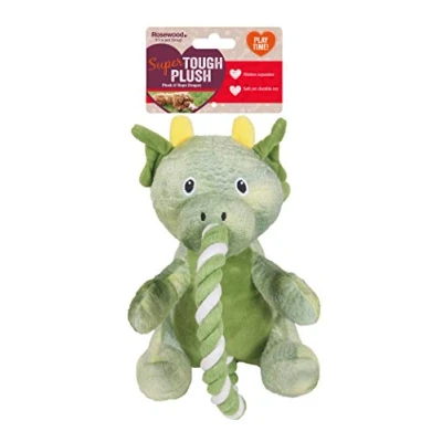 Image of Rosewood Green Rope Dragon, Plush Interactive Dog Toy