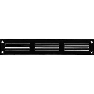 Image of 12&quot; x 2&quot; Inch / 300 50 mm Black Air Vent Cover Steel Return Grilles for Ceiling and Sidewall HVAC with Insect Protection Screen (11.81 1.97 Inch, Black)