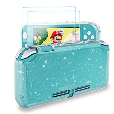 Image of DLseego Case for Switch Lite 2019, Glitter Bling Soft Cover with 2 Pack Tempered Glass Screen Protector, Shockproof and Anti Scratch Design Protective Crystal Clear