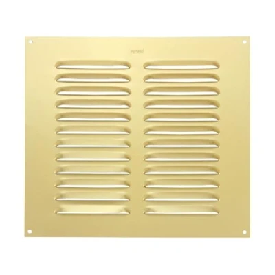 Image of Map Metal Air Vent Cover, Suitable for Venting Gas Appliances Ventilation Internal External Wall, Openings 9 x 9&quot; (229 229mm), Gold