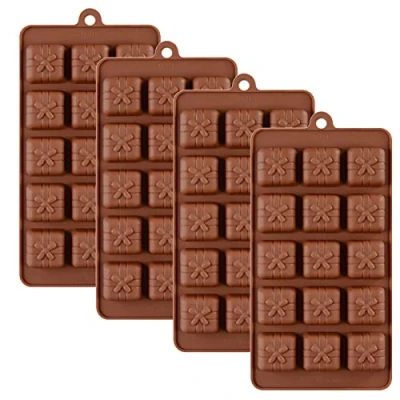 Image of YOUNICE Silicone Mold Gift Box Shaped Non Stick Cake Decoration Chocolate Molds Candy Baking for Brownie, Jello, Truffle,Soap