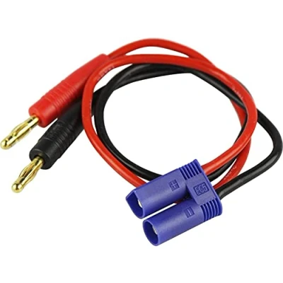 Image of YUNIQUE GREEN CLEAN POWER EC5 Charge Cable Connector Suitable for RC Quadcopters Drones Gold Plated, High Flexibility Compatible with Lipo Batteries, Red Black Blue, Plastic