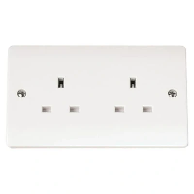 Image of Click Mode 13 A Moulded 2 Gang Unswitched Socket White CMA032