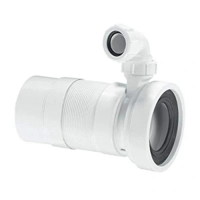 Image of McAlpine Plain End Outlet Flexible WC Connector (Medium Length) with Universal Vent Boss F23PV