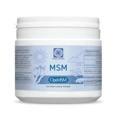 Image of Kala Health OptiMSM® Multi stage distillation (Methylsulfonylmethane) MSM Powder Coarse Flakes (Crystals) 250g, pure natural Sulphur for Joints, Skin, Hair &amp; Nails Laboratory tested NO ADDITIVES 100% Vegan USA made 1 Ingredient