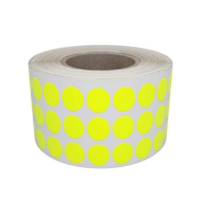 Image of Royal Green Fluorescent Yellow Colour Coding Labels 8mm Neon Sticky Dots (0.8 cm) 2000 Pack