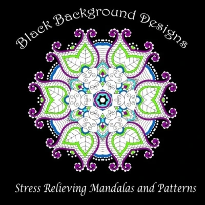 Image of Black Background Designs: Stress Relieving Mandalas and Patterns: Volume 35 (Adult Coloring Patterns)