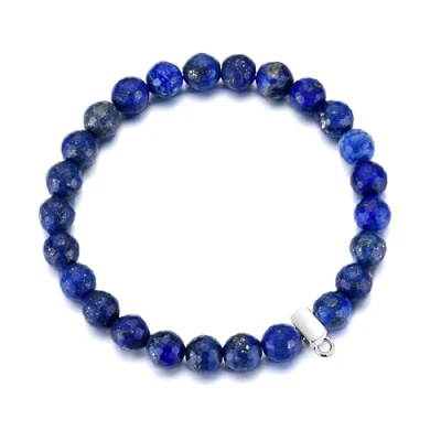 Image of Philip Jones Faceted Lapis Lazuli Gemstone Charm Stretch Bracelet