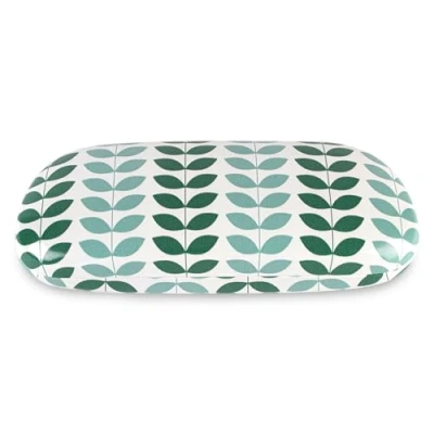 Image of LAGO TERRA Geometric Leaf Print Hard Shell Glasses Case Willow (Medium)