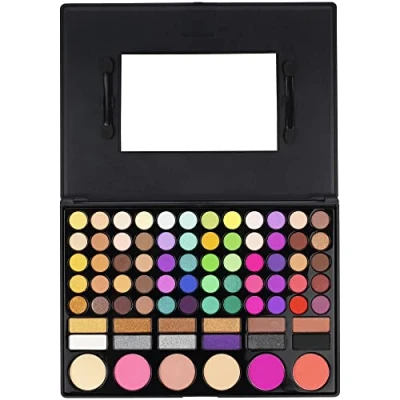 Image of LaRoc 78 Shade Eyeshadow Palette High Pigment Makeup with Nude Eyeshadow, Powder Blush, Matte &amp; Shimmer Shades Gold to Black Eye Shadows, Applicators Make Up Mirror