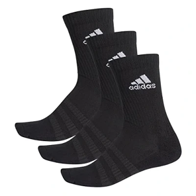 Image of Adidas Men&#039;s CUSH CRW 3PP Socks,Black/Black/White, M