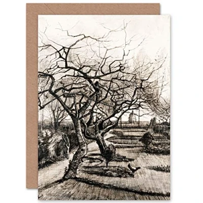 Image of Artery8 Vincent Van Gogh Parsonage Garden Nuenen Winter Fine Art Greeting Card Plus Envelope Blank Inside