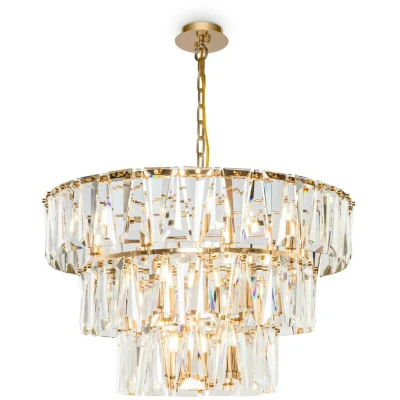 Image of Modern Puntes 3 Tier 18 Light Gold Pendant Ceiling
