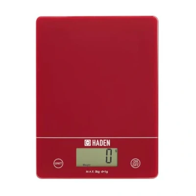Image of Sabichi Red Digital Kitchen Scales Accurate Food Scale,Tempered Glass Platform Electronic With LCD Display Multifunctional for Home and