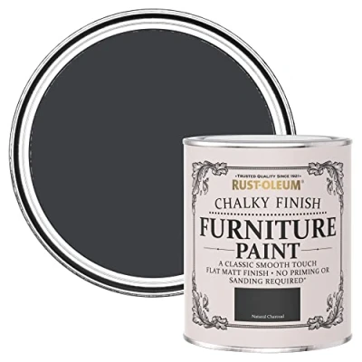 Image of Rust Oleum Black Upcycled Furniture Paint in Chalky Finish Natural Charcoal (BLACK) 750ml